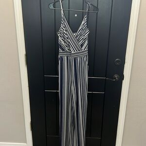 Navy and white jumpsuit